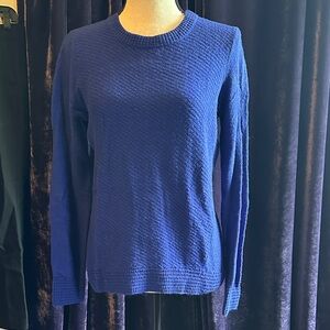 Madewell Blue Textured Knit Sweater with zip detailing  in back
